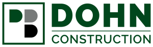 Dohn Construction logo with green and gray stylized "D" and "B" design on the left, and green text "DOHN CONSTRUCTION" on the right. Dohn Construction logo with green and gray stylized "D" and "B" design on the left, and green text "DOHN CONSTRUCTION" on the right.